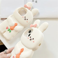3D Cartoon Animal Rabbit Carrot iPhone Case
