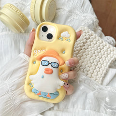 Duck Cream Yellow Silicone iPhone Case