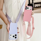 Crossbody Necklace Strap Lanyard Matte Silicone iPhone Case