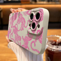 Pink Leopard Print Pattern TPU iPhone Case