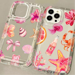 Blue Ocean Animals Clear Silicone iPhone Case