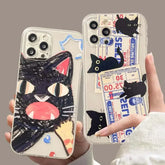 Doodle Angry Cat Silicone iPhone Case