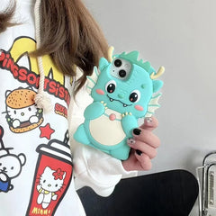 3D Cartoon Big Dinosaur Silicone iPhone Case