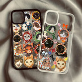 Colorful Cat Design Clear iPhone Case
