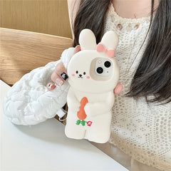 3D Cartoon Animal Rabbit Carrot iPhone Case