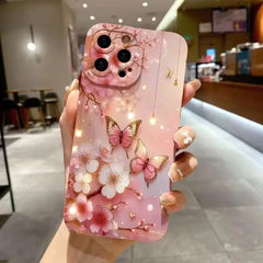 Romantic Watercolor Butterfly Flower iPhone Case