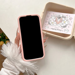 3D Summer Fruit Peach Bracket Soft Silicone iPhone Case