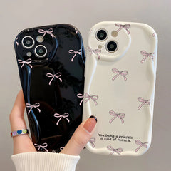 Pink Bow Knot Soft Silicone iPhone Case