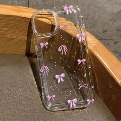 Colorful Bow Print Clear TPU iPhone Case
