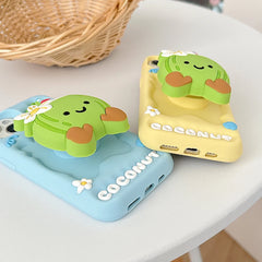 Coconut Telescopic Bracket Soft Silicone iPhone Case