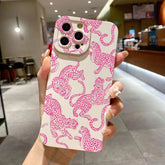 Pink Leopard Print Pattern TPU iPhone Case