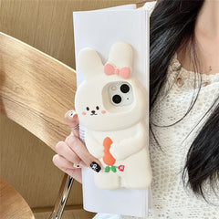 3D Cartoon Animal Rabbit Carrot iPhone Case