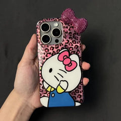 Hello Kitty Diamond Bowknot Lustre Lining Hard iPhone Case