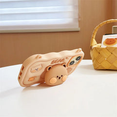Cute Stand Pig and Stand Bear iPhone Case