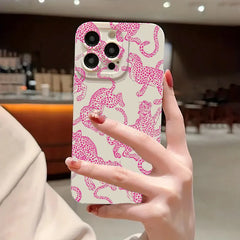 Pink Leopard Print Pattern TPU iPhone Case