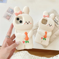 3D Cartoon Animal Rabbit Carrot iPhone Case