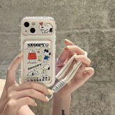 Cute Cartoon Peanut Snoopy Card Holder iPhone Case