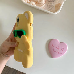 Funny Glasses Bear iPhone Case