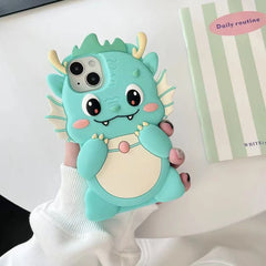 3D Cartoon Big Dinosaur Silicone iPhone Case
