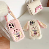 Cute Long Ears Bunny Plush iPhone Case
