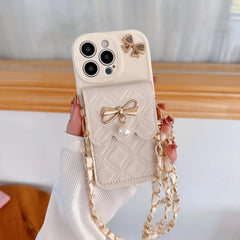 3D Bowknot Crossbody Card Holder Wallet iPhone Case
