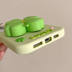 Lucky Charm 4-Leaf Clover with Retractable Kickstand iPhone Case