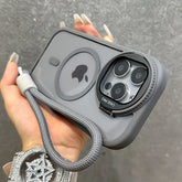 Fold Glass Lens Stand Magnetic Transparent iPhone Case