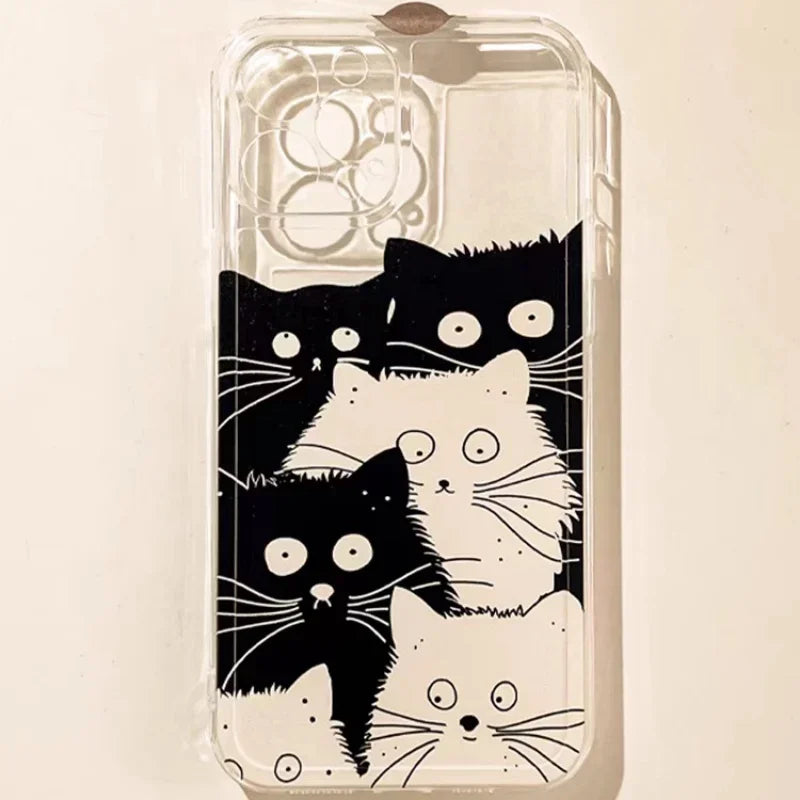 Doodle Angry Cat Silicone iPhone Case
