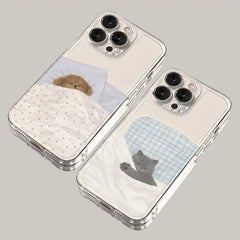 Doodle Angry Cat Silicone iPhone Case