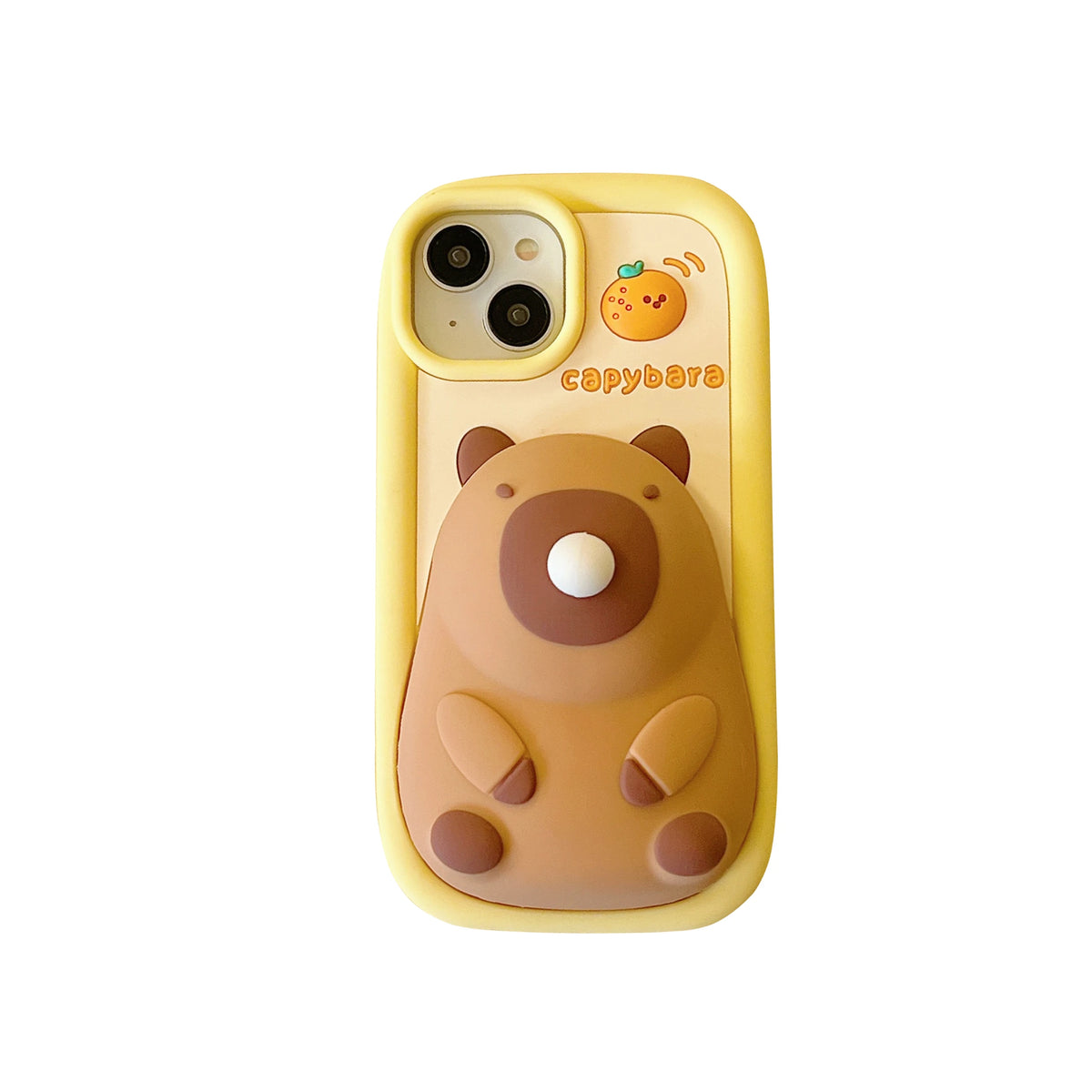3D Cute Cartoon Blow Bubbles Capybara iPhone Case