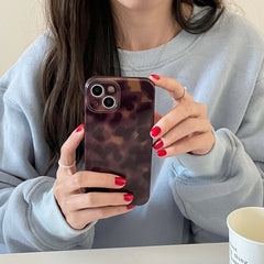 Amber Retro Brown Silicone iPhone Case