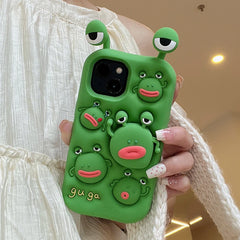 3D Cute Silicone Telescopic Bracket iPhone Case