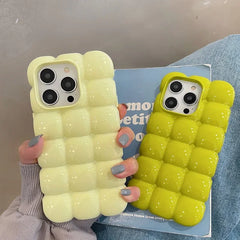 Cute Cartoon 3D Block Lattice iPhone Case