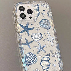 Blue Ocean Animals Clear Silicone iPhone Case