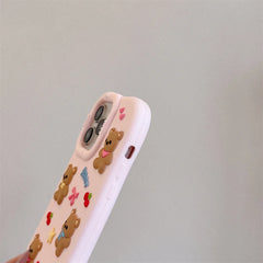 Cute Bowknot Bear Anime iPhone Case