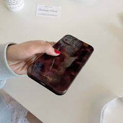 Amber Retro Brown Silicone iPhone Case