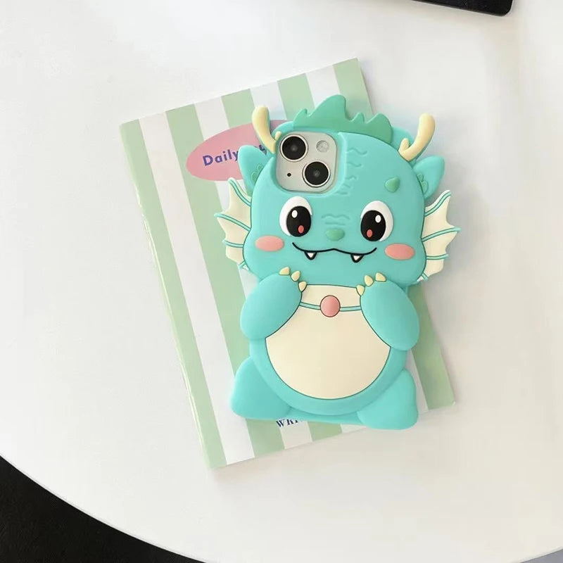 3D Cartoon Big Dinosaur Silicone iPhone Case