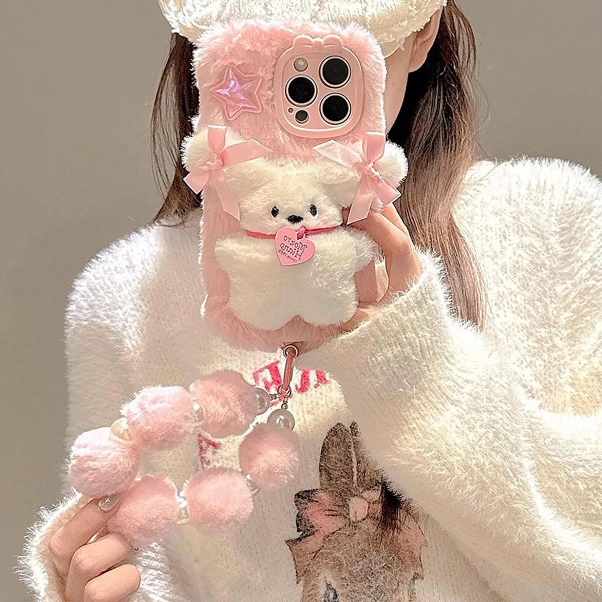Pink Plush 3D Doll iPhone Case