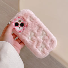 Cute Embroidered Bow Plush iPhone Case