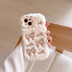 Cute Embroidered Bow Plush iPhone Case