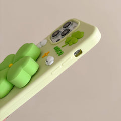 Lucky Charm 4-Leaf Clover with Retractable Kickstand iPhone Case