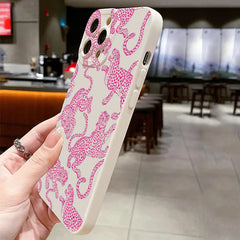 Pink Leopard Print Pattern TPU iPhone Case