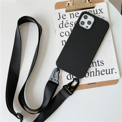 Crossbody Necklace Strap Lanyard Matte Silicone iPhone Case