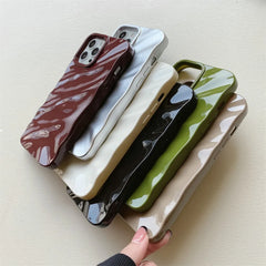 Plating 3D Wave Pattern Glossy iPhone Case