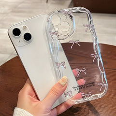 Pink Bow Knot Soft Silicone iPhone Case