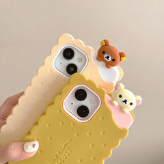 Sandwich Biscuit Tide Bear Soft Silicone iPhone Case