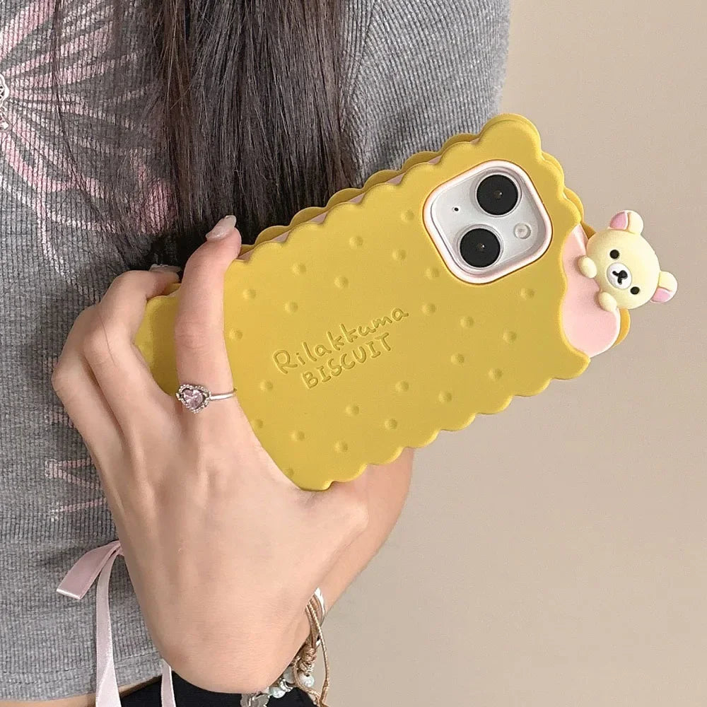 Sandwich Biscuit Tide Bear Soft Silicone iPhone Case