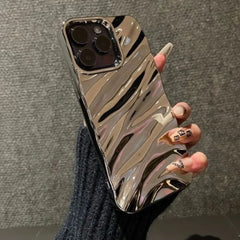 Plating 3D Wave Pattern Glossy iPhone Case