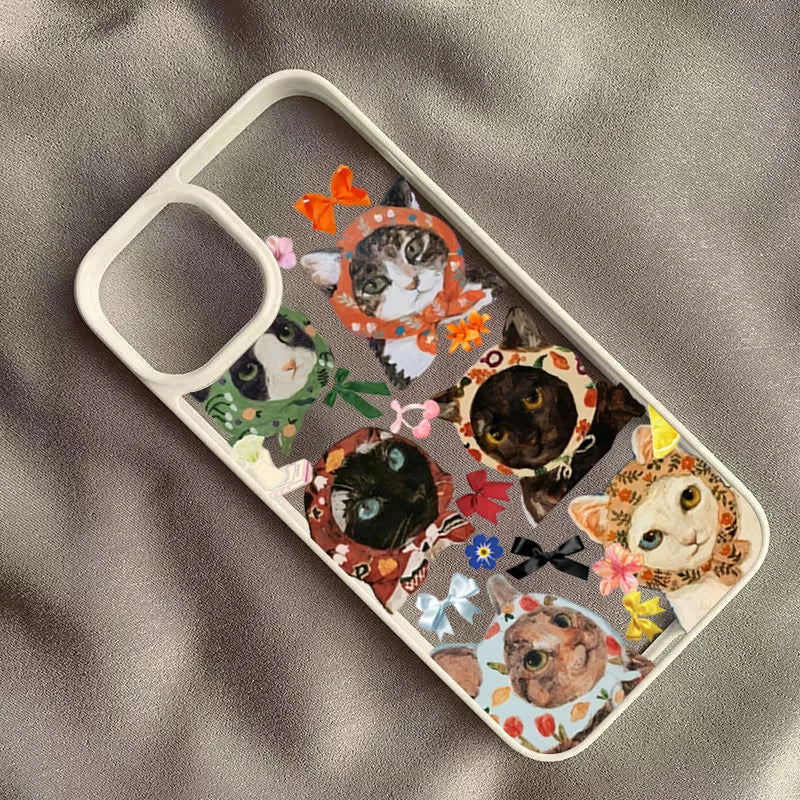 Colorful Cat Design Clear iPhone Case