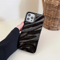 Plating 3D Wave Pattern Glossy iPhone Case